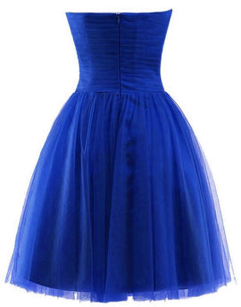 Blue Short Sweetheart Simple Party Dress, Blue Prom Dress