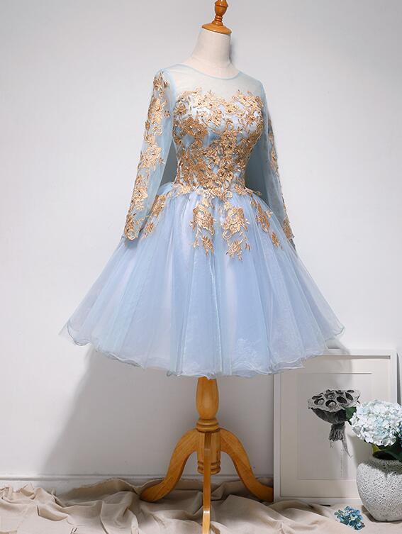 Lovely Light Blue Knee Length Party Dress, Short Prom Dress Cutedressy Lovely Light Blue Knee Length Party Dress, Short Prom Dress Cutedressy