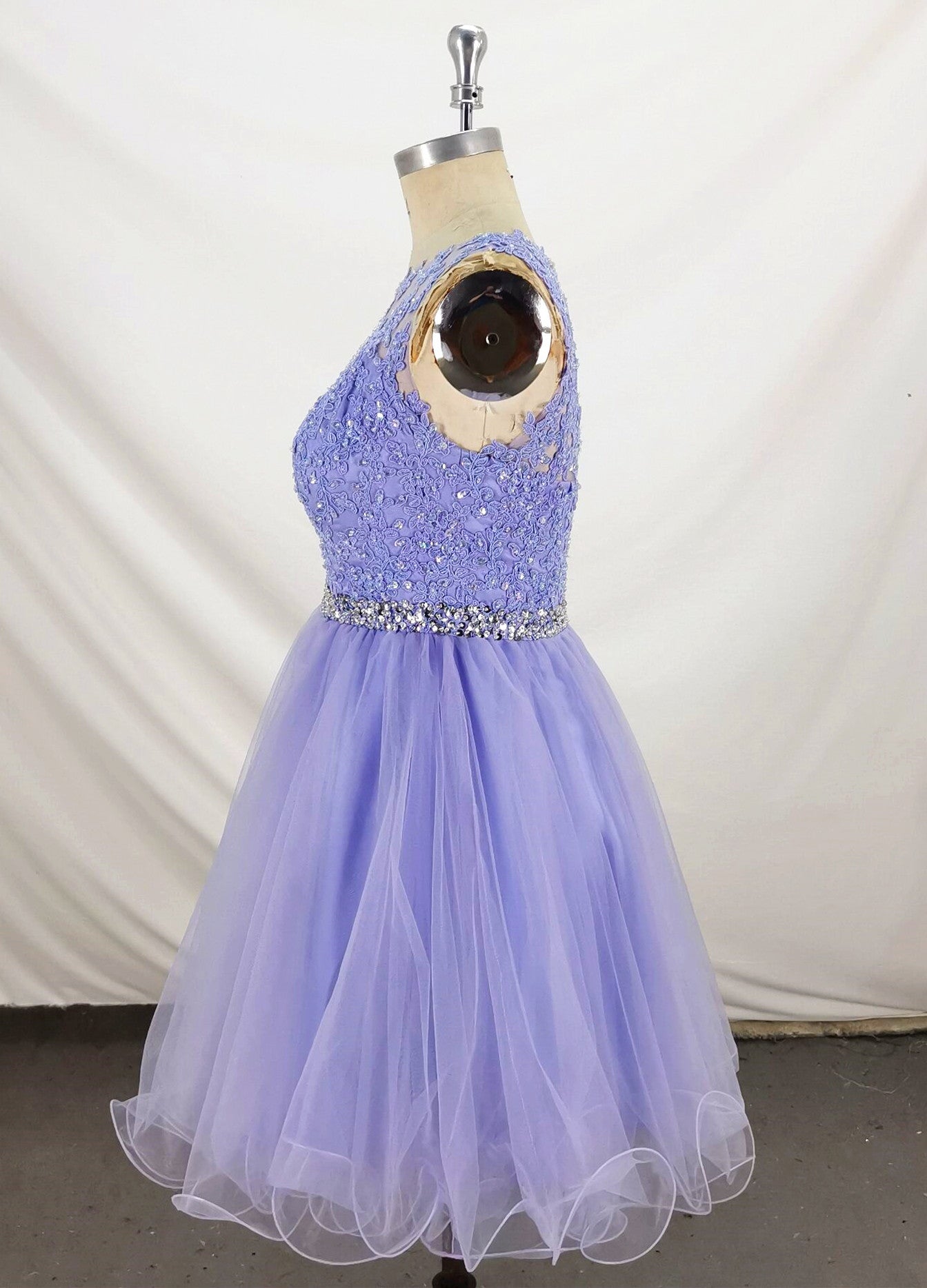 Lovely Lavender Tulle Short Handmade Party Dress, Knee Length Homecomi Cutedressy Lovely Lavender Tulle Short Handmade Party Dress, Knee Length Homecomi Cutedressy