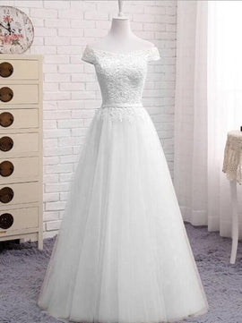 Lovely Simple Sweetheart Off Shoulder Long Party Dress, A-line Floor Length Bridesmaid Dress