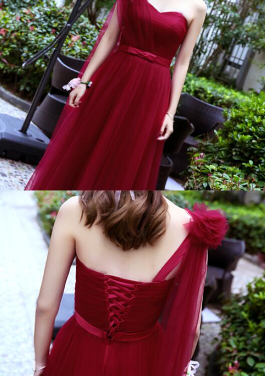 Wine Red Tulle Mismatch Long A-line Prom Dresses, Dark Red Formal Dres Cutedressy Wine Red Tulle Mismatch Long A-line Prom Dresses, Dark Red Formal Dres Cutedressy