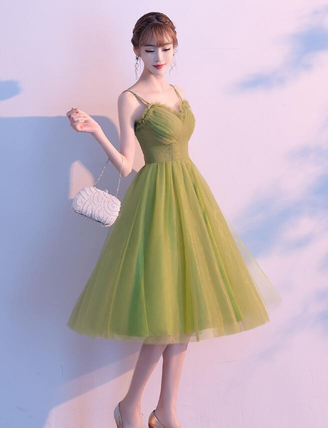 Light Green Tulle Sweetheart Knee Length Party Dress, Green Homecoming Cutedressy Light Green Tulle Sweetheart Knee Length Party Dress, Green Homecoming Cutedressy