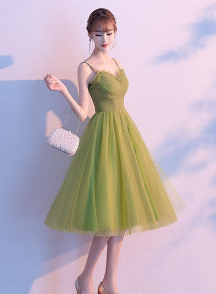 Light Green Tulle Sweetheart Knee Length Party Dress, Green Homecoming Cutedressy Light Green Tulle Sweetheart Knee Length Party Dress, Green Homecoming Cutedressy