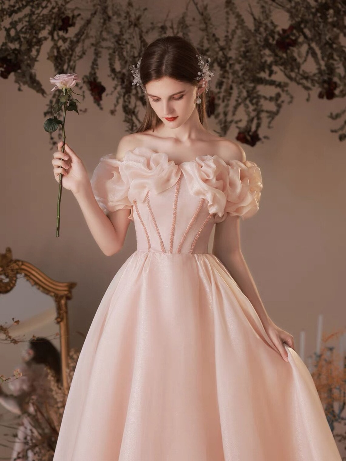 pink cocktail dress for prom Simple A Line Pink Satin Long Prom Dresses with Beadings, Long Pink Fo jbydress