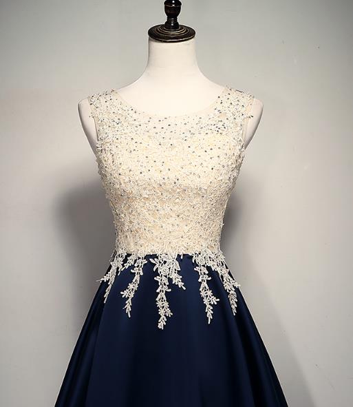 Cute Navy Blue Short Prom Dress , Homecoming Dress with Lace Applique Cutedressy Cute Navy Blue Short Prom Dress , Homecoming Dress with Lace Applique Cutedressy
