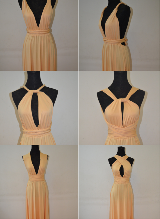 Beautiful Light Champagne Multi Way Bridesmaid Dress, Women Summer Dre Cutedressy Beautiful Light Champagne Multi Way Bridesmaid Dress, Women Summer Dre Cutedressy