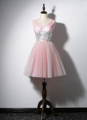 Pink sequins and tulle party dress
