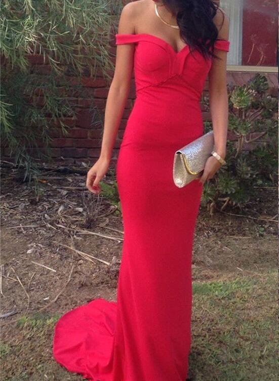 Beautiful Red Mermaid Long Sweetheart Prom Dress, Junior Prom Gowns, Red Evening Gowns