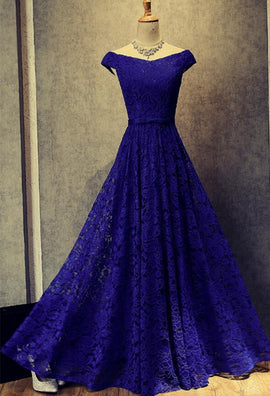 Adorable Teen Prom Dresses, Blue Junior Lace Prom Dresses, Party Gowns