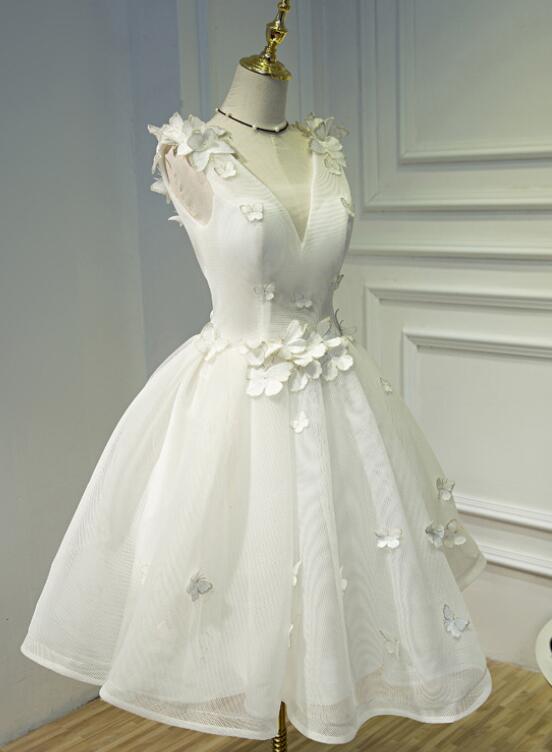 white cute tulle party dress