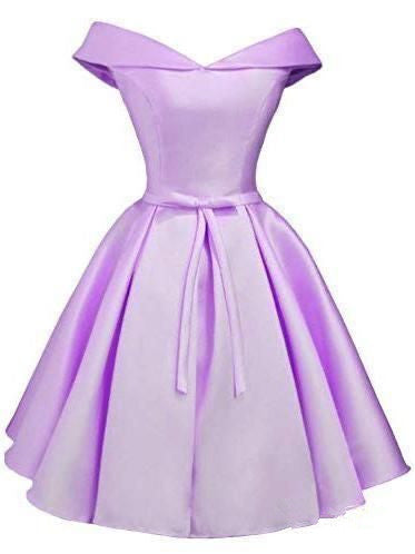 lavender dress for homecoming Cute Lavender Satin Short Prom Dress, Homecoming Dress – Cutedressy