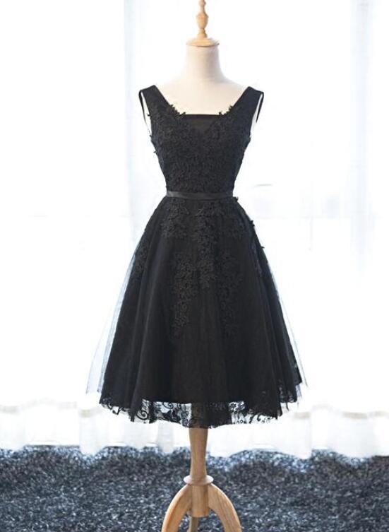 Lovely Black Tulle Homecoming Dress , Beautiful Homecoming Dress