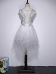 Cute Scoop Neck Tulle with Pearl Detailing Short/Mini Graduation Dresses, Homecoming Dress