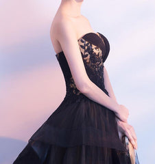 Black and Champagne Tulle Sweet 16 Dress, Beautiful Prom Dress