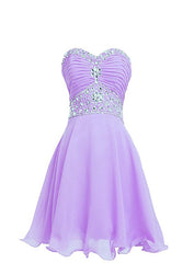 purple beaded short prom dress