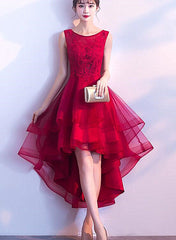 red high low prom dress