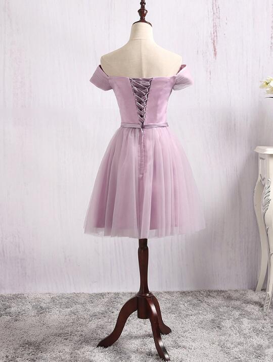 Lovely Lavender Tulle Sweetheart Short Prom Dress, Homecoming Dress