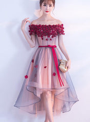 tulle high low party dress