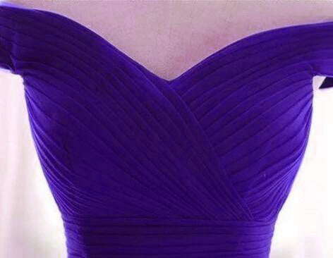 Beautiful Purple A-line Long Off Shoulder Prom Dress, New Prom Dress