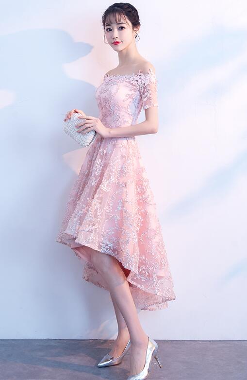 party dress homecoming Classic Beading Homecoming Dress Luxury Feather Pink Party Dress