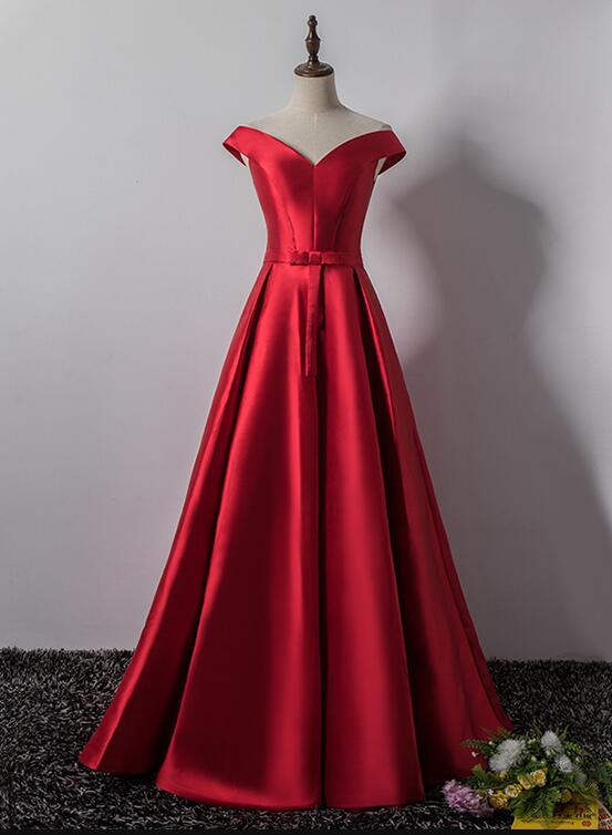 red satin prom dress 2020