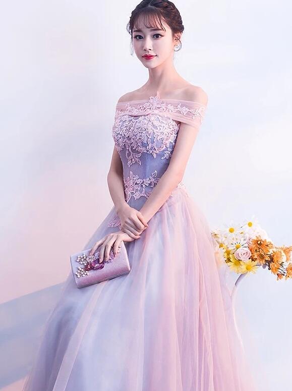 Charming Lilac Tulle Prom Dress ,A-line Party Dress