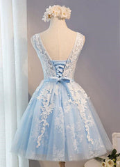 Light Blue Short Homecoming Dresses, Lovely Formal Dress , Party Gowns