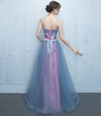 Beautiful A-line Sweetheart Blue Gown, Long Prom Dress