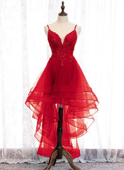 red high low prom dress 