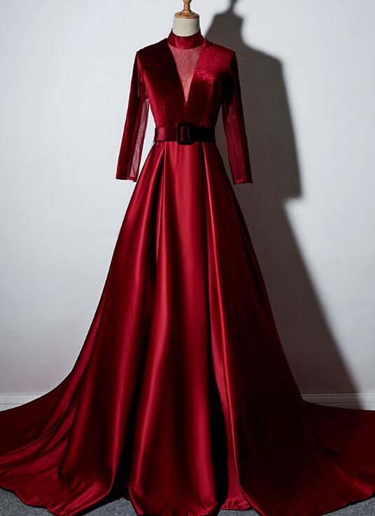 WINE RED PROM DRESS 2020