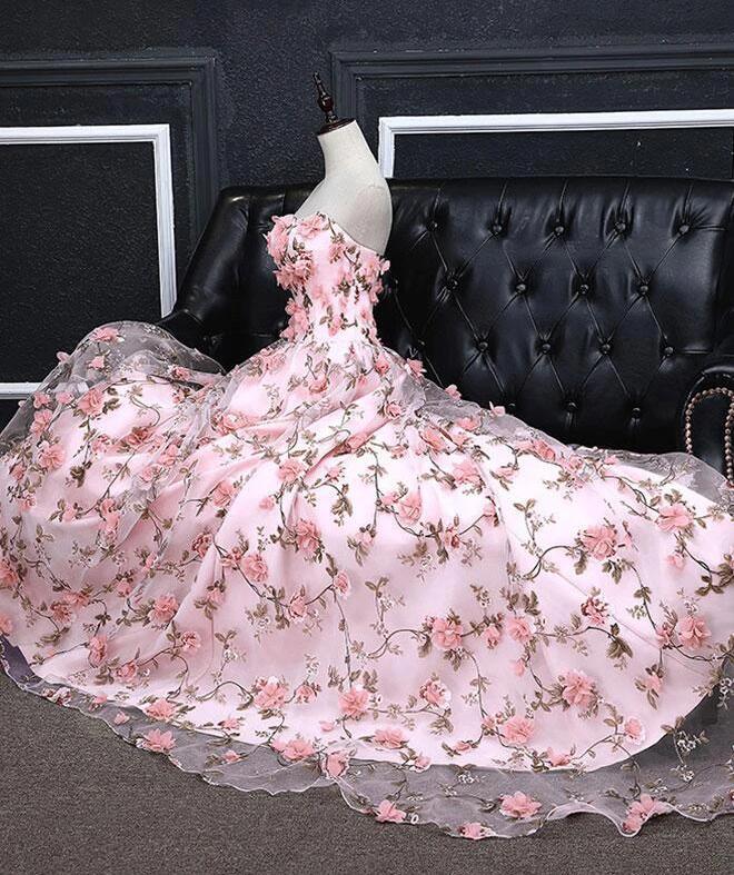 pink lace sweetheart dress Pink Tulle Lace A-line Sweetheart Prom Dresses, Long Formal Dresses, MP683