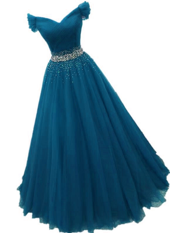 Charming Tulle Off Shoulder Sequins Long Party Dress, A-line Ball Gown Prom Dress