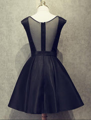 Black Short Satin Homecoming Dresses, Black Party Dresses, Formal Dress for Occasion