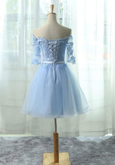Light Blue Short Homecoming Dress , Elegant Party Dress, Cute Formal Dresses