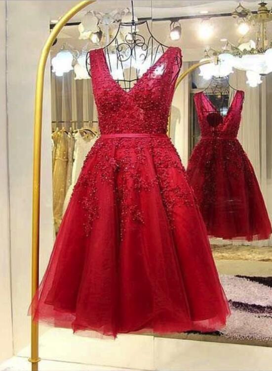 Red Tulle Homecoming Dresses, Gorgeous Party Dresses, Short Formal Dress