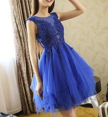 Royal Blue Handmade Pretty Homecoming Dresses, Tulle Party Dress, Lovely Formal Dress