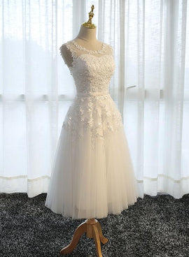 Lovely Party Dress for Woman, Tulle Tea Length Handmade Formal Dress, Cute Graduation Dress