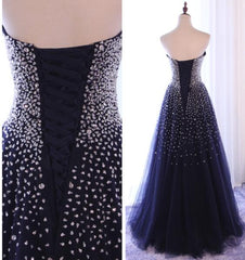 Gorgeous Beaded Prom Gowns, Tulle Lace-up Formal Dress, Party Dress for Occasion