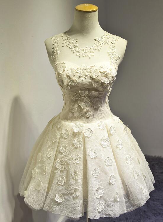 Lovely Lace Short Homecoming Dress, Cute Short Prom Dress, Teen Formal Dress