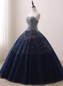 Blue Sequins Quinceanera Dresses, Gorgeous Formal Gowns, Prom Dress