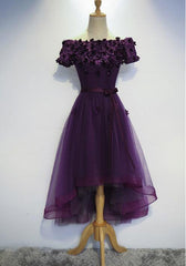Dark Purple High Low Homecoming Dresses, Cute Formal Dress, Prom Dress