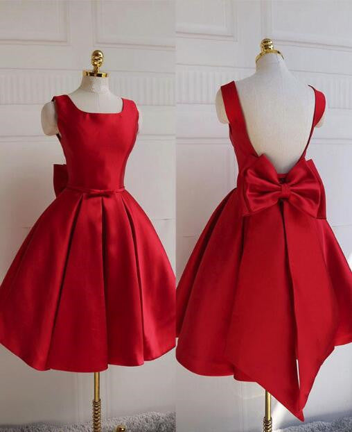 Lovely Round Neckline Red Homecoming Dress, Red Formal Dress, Red Party Dress