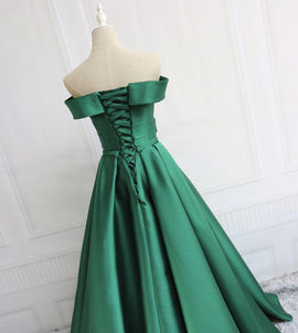 Royal Blue Satin Off Shoulder Long Formal Gown with Belt, Lovely Sweet 16 Gowns