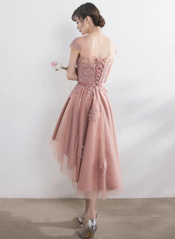 Dark Pink High Low Tulle with Applique, Lovely Party Dress, Formal Gow Cutedressy Dark Pink High Low Tulle with Applique, Lovely Party Dress, Formal Gow Cutedressy