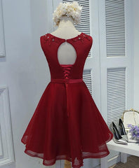 Lovely Round Neckline Tulle Short Cute Party Dress, Tulle Formal Dress
