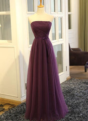 Dark Purple Tulle Long Formal Dress, Grape Party Dress , Party Dress