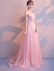 Stylish Pink Tulle Floor Length Party Dress, Lovely Pink Gown