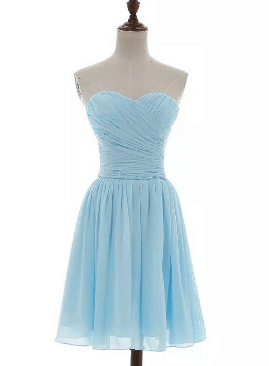 Beautiful Sweetheart Simple Chiffon Bridesmaid Dress , Knee Length Formal Dress