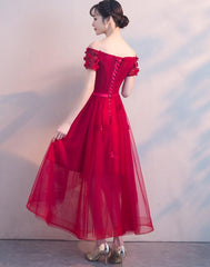 Red High Low Fashionable Homecoming Dress, Tulle Party Dresses