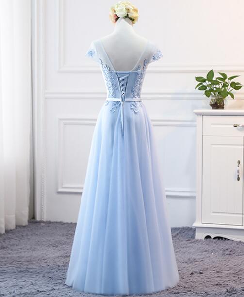 Beautiful Tulle A-line Bridesmaid Dress, Long Formal Dresses